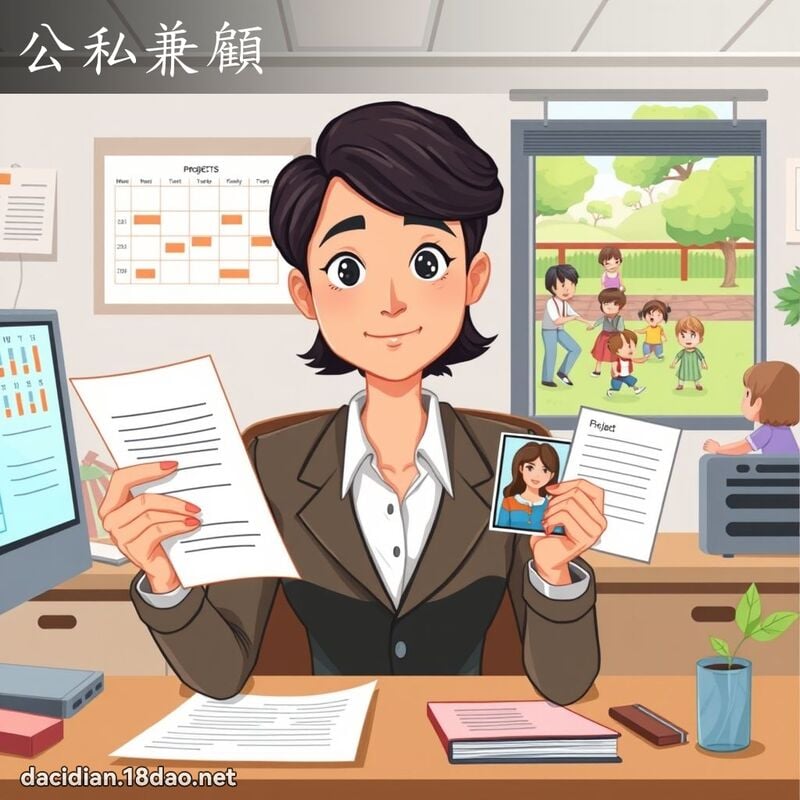 公私兼顧 - 國語大辭典配圖