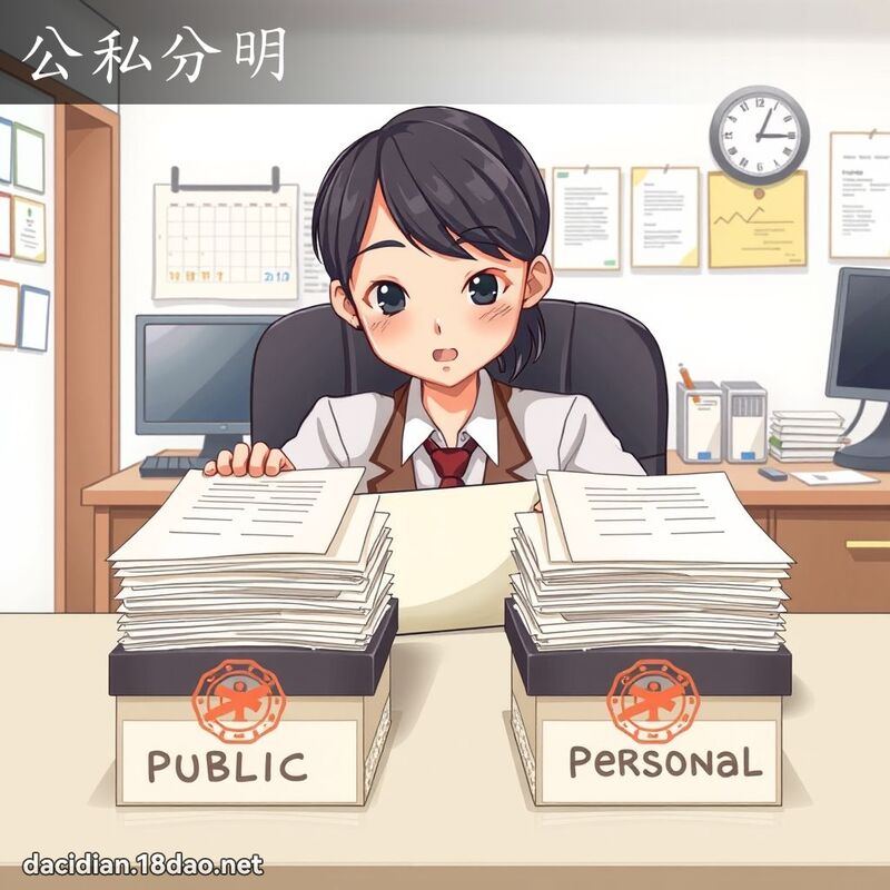 公私分明 - 国语大辞典配图