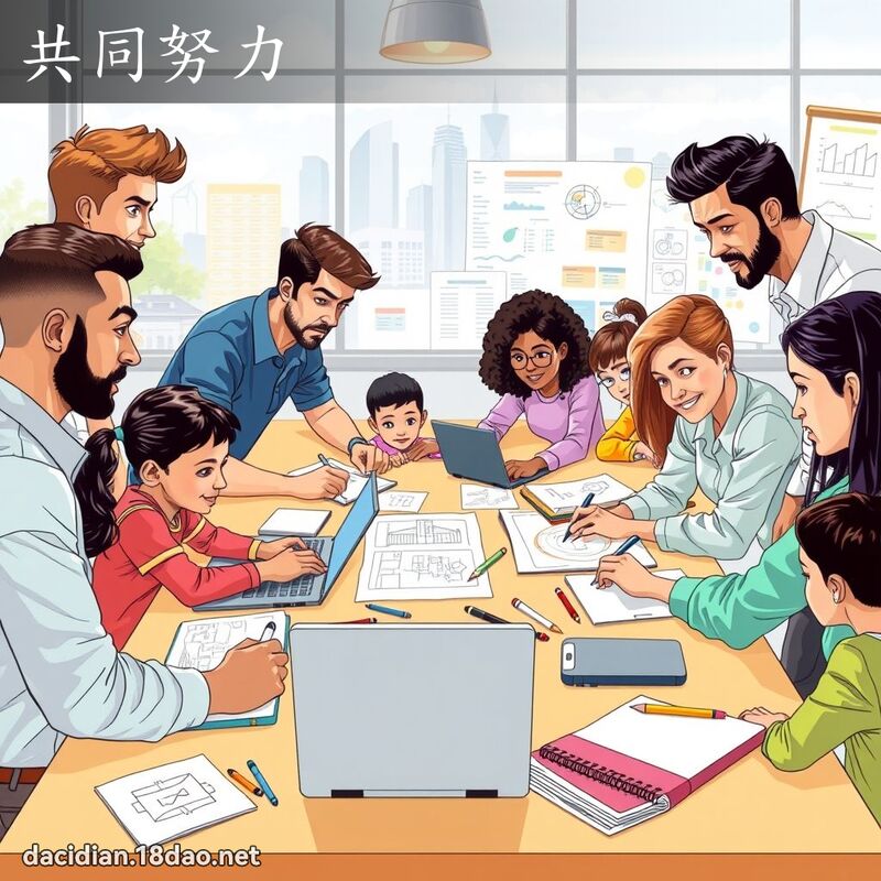 共同努力 - 國語大辭典配圖