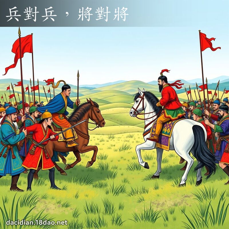 兵對兵，將對將 - 國語大辭典配圖