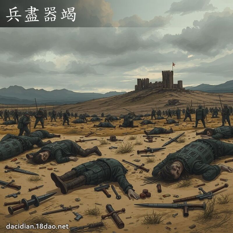 兵尽器竭 - 国语大辞典配图