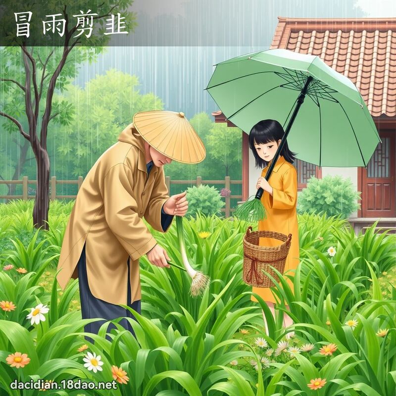 冒雨剪韭 - 國語大辭典配圖