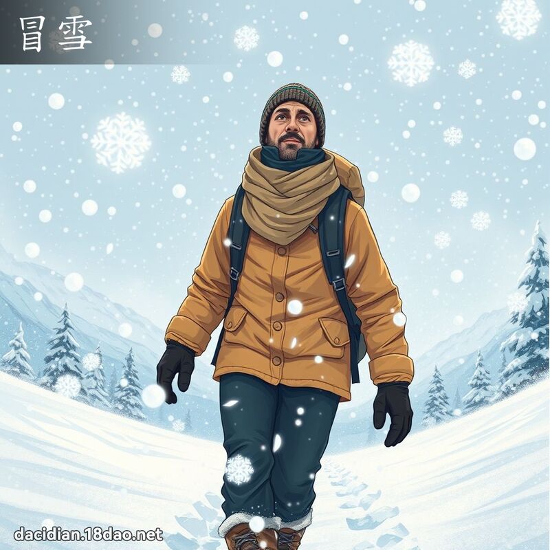 冒雪 - 國語大辭典配圖