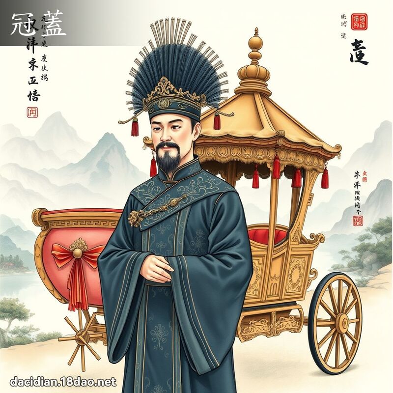 冠蓋 - 國語大辭典配圖