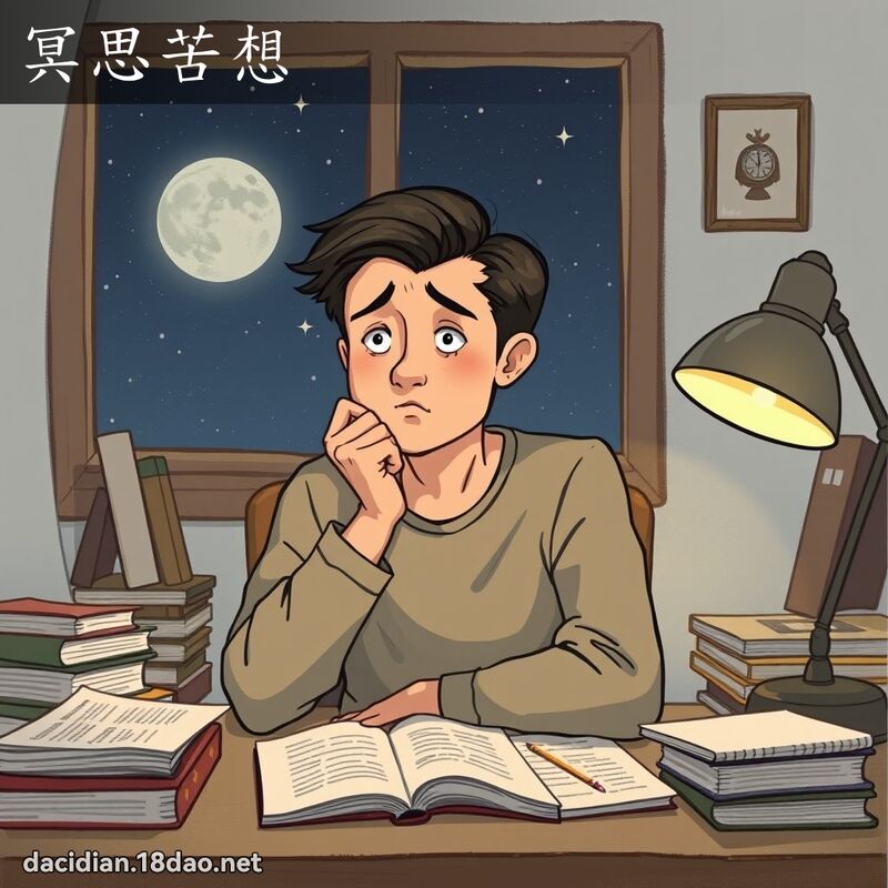 冥思苦想 - 國語大辭典配圖
