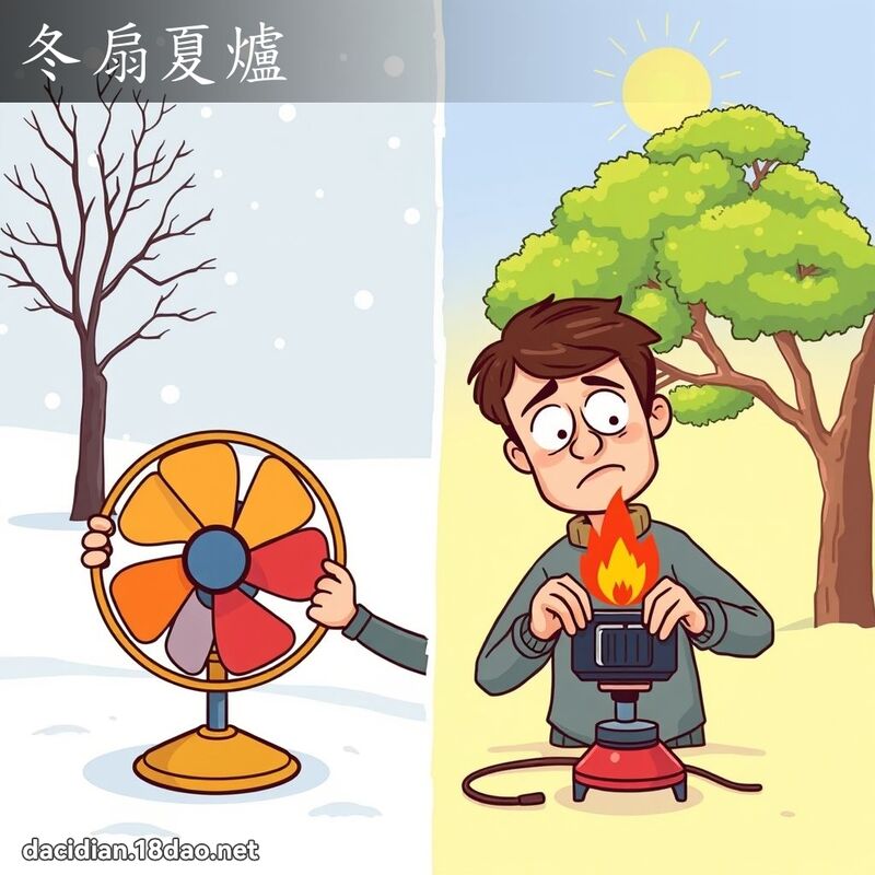 冬扇夏爐 - 國語大辭典配圖