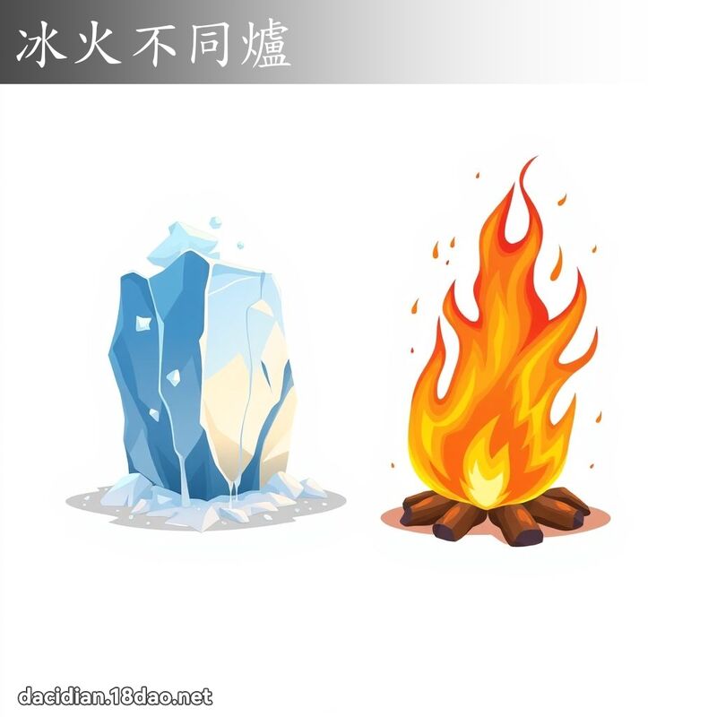 冰火不同炉 - 国语大辞典配图