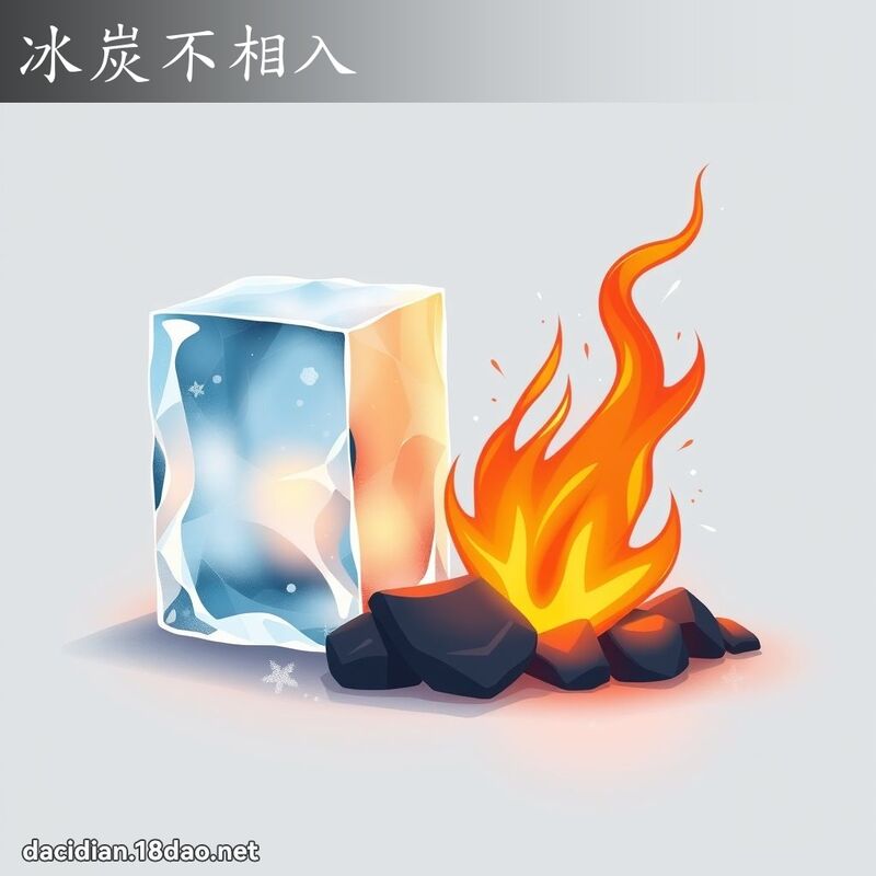 冰炭不相入 - 国语大辞典配图