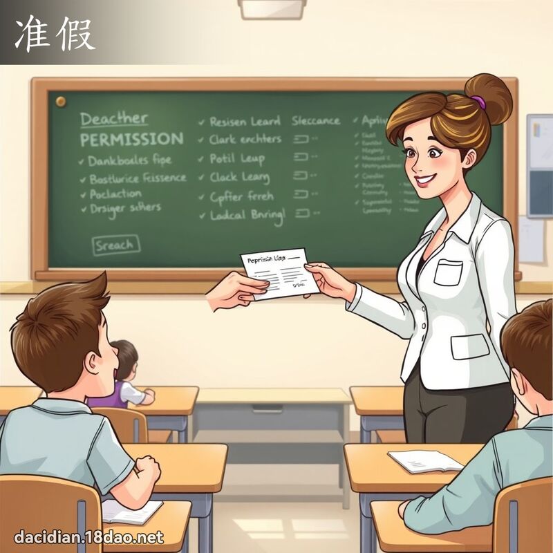 准假 - 国语大辞典配图