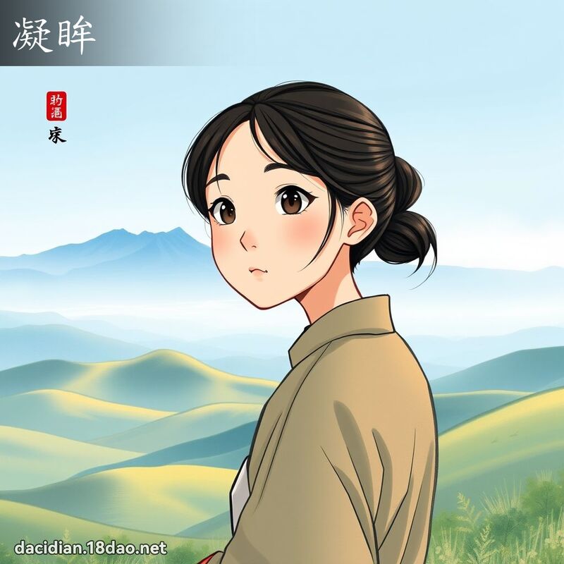 凝眸 - 国语大辞典配图