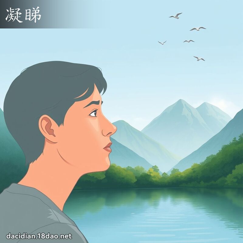 凝睇 - 國語大辭典配圖