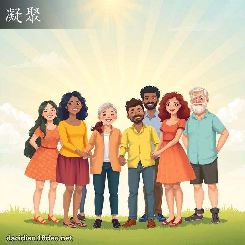 凝聚 - 国语大辞典配图