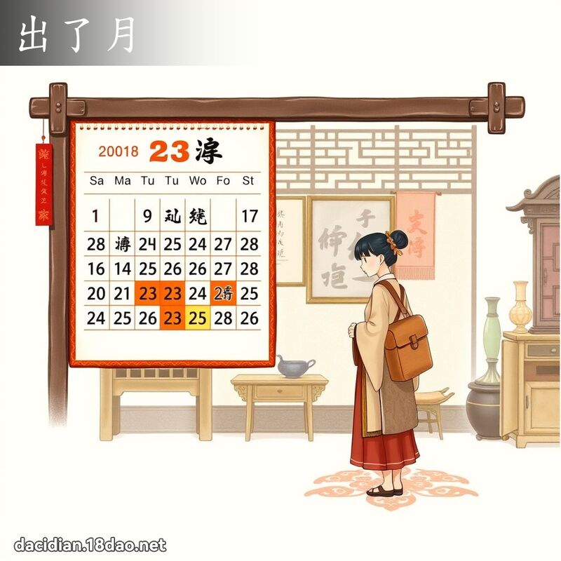 出了月 - 国语大辞典配图