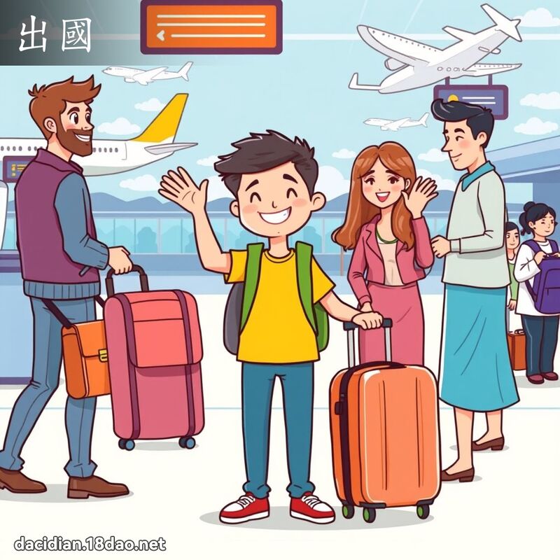 出國 - 國語大辭典配圖