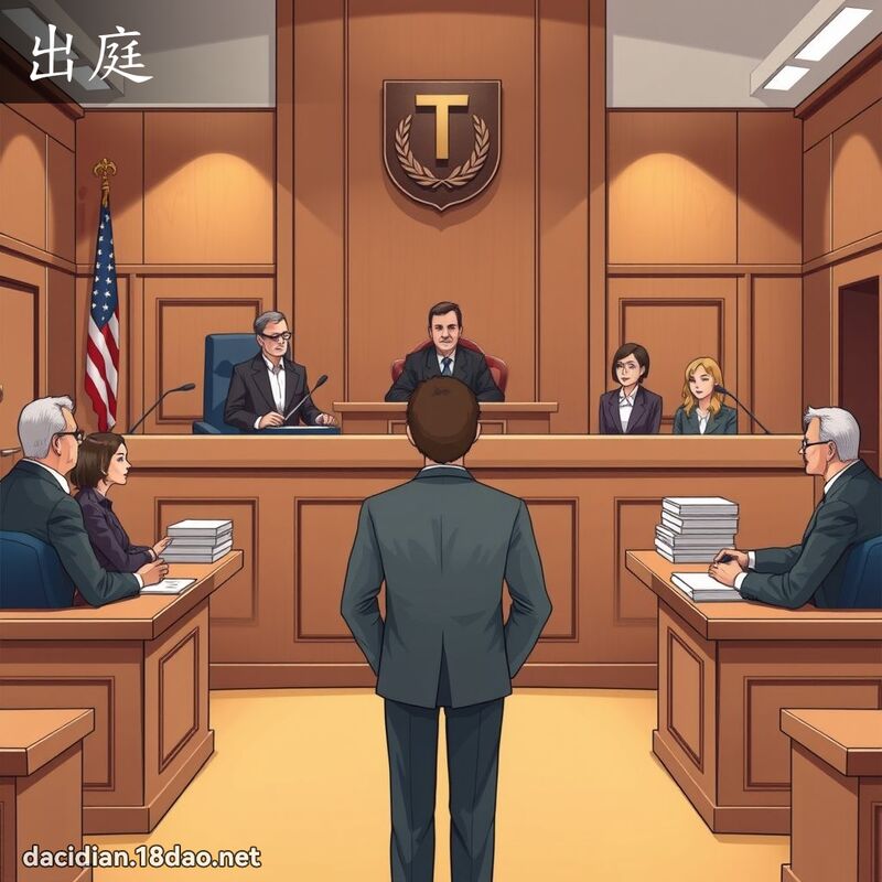 出庭 - 国语大辞典配图