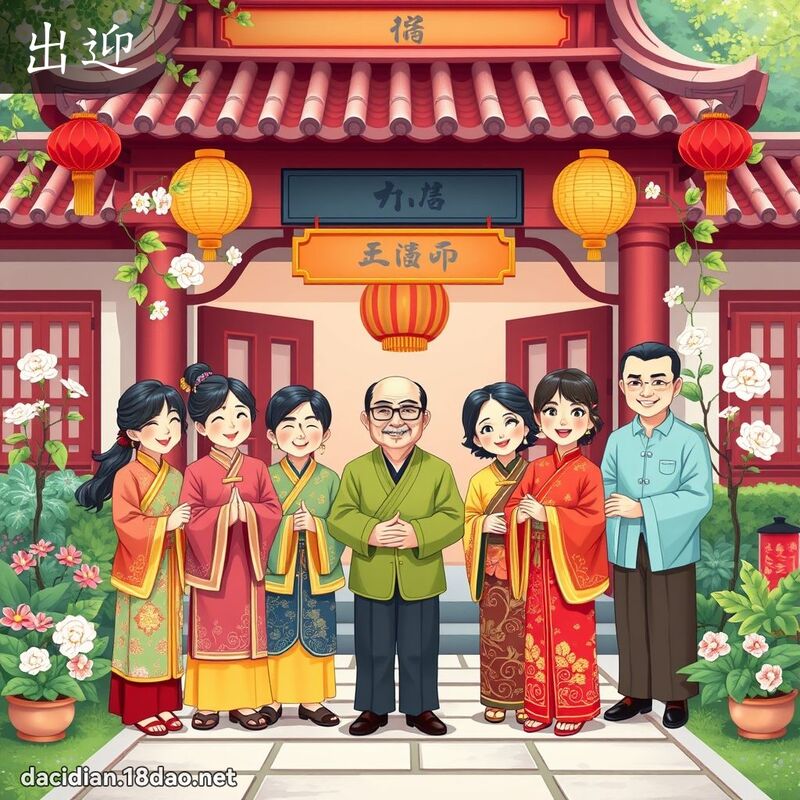出迎 - 国语大辞典配图