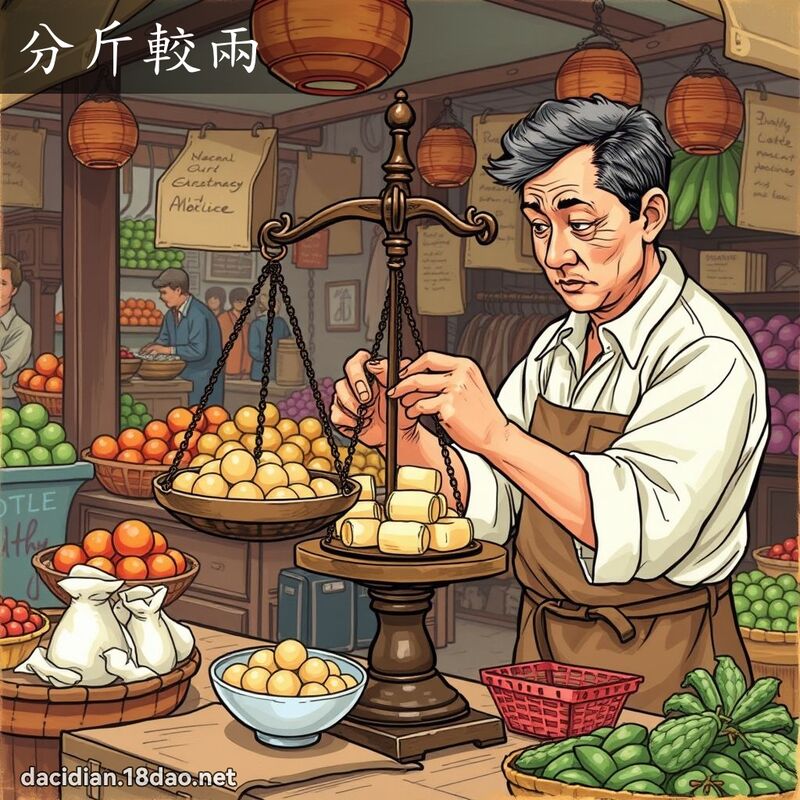 分斤較兩 - 國語大辭典配圖