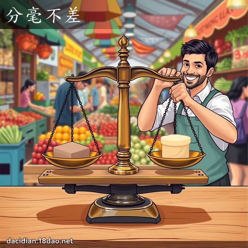 分毫不差 - 国语大辞典配图