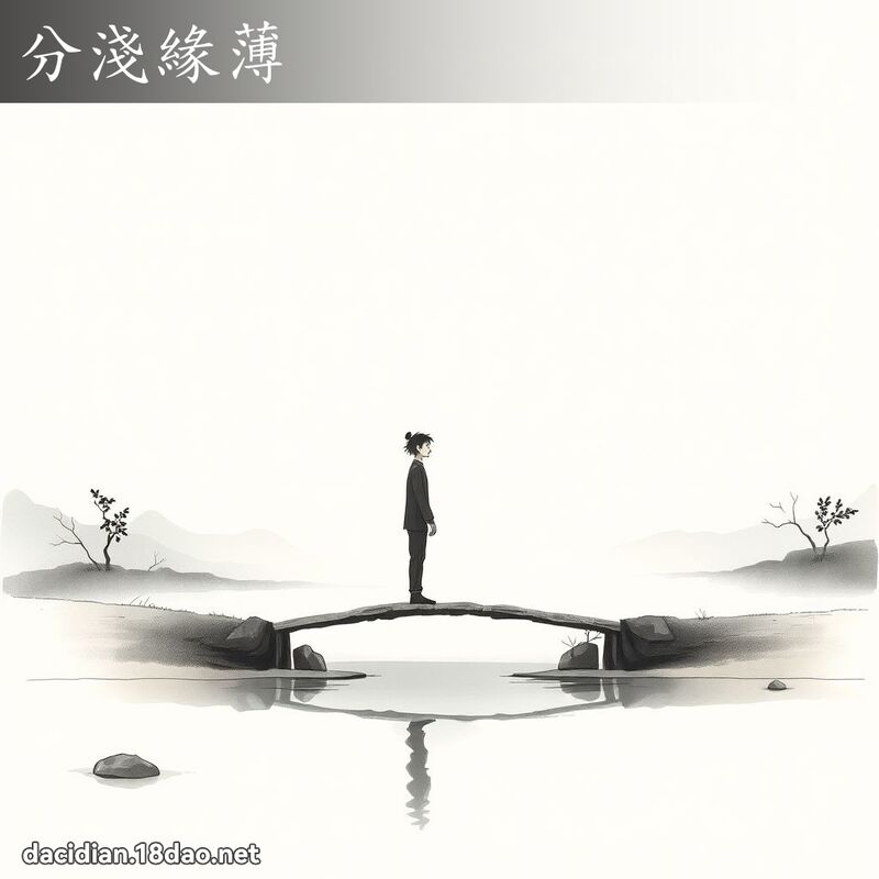分浅缘薄 - 国语大辞典配图