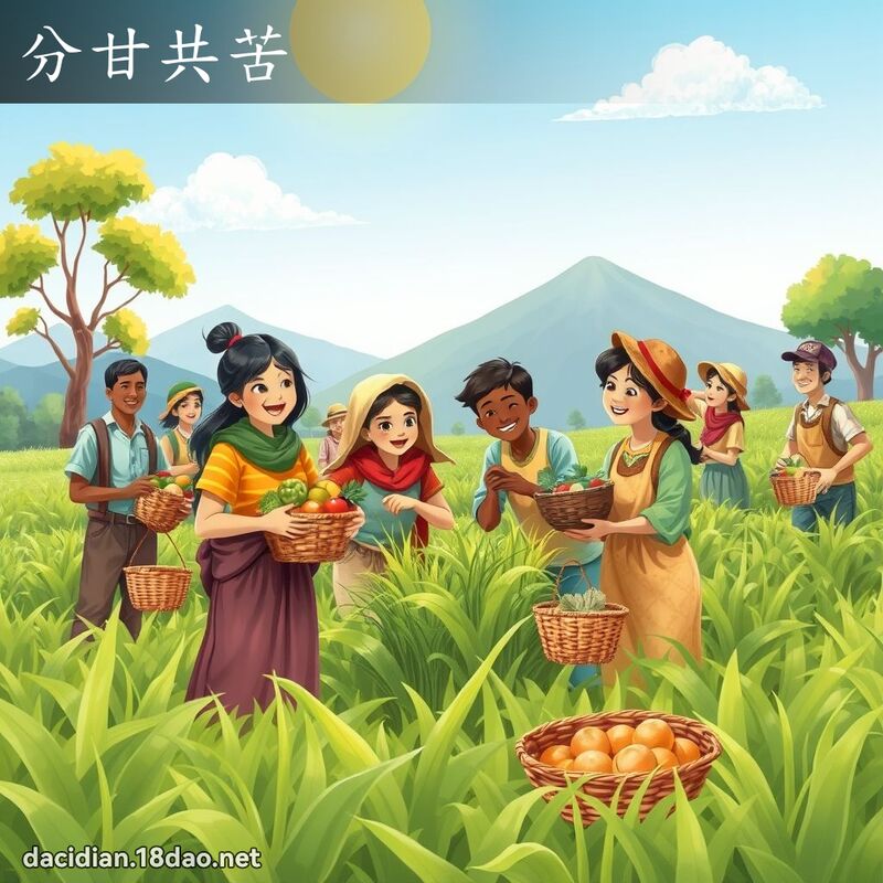 分甘共苦 - 國語大辭典配圖