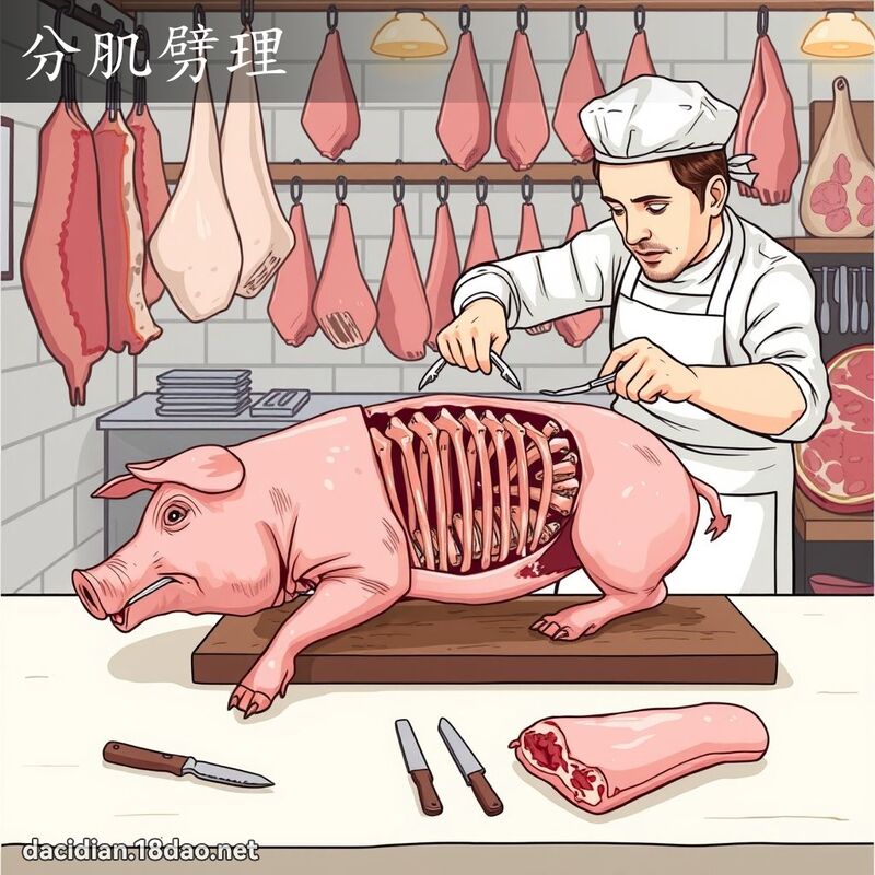分肌劈理 - 國語大辭典配圖