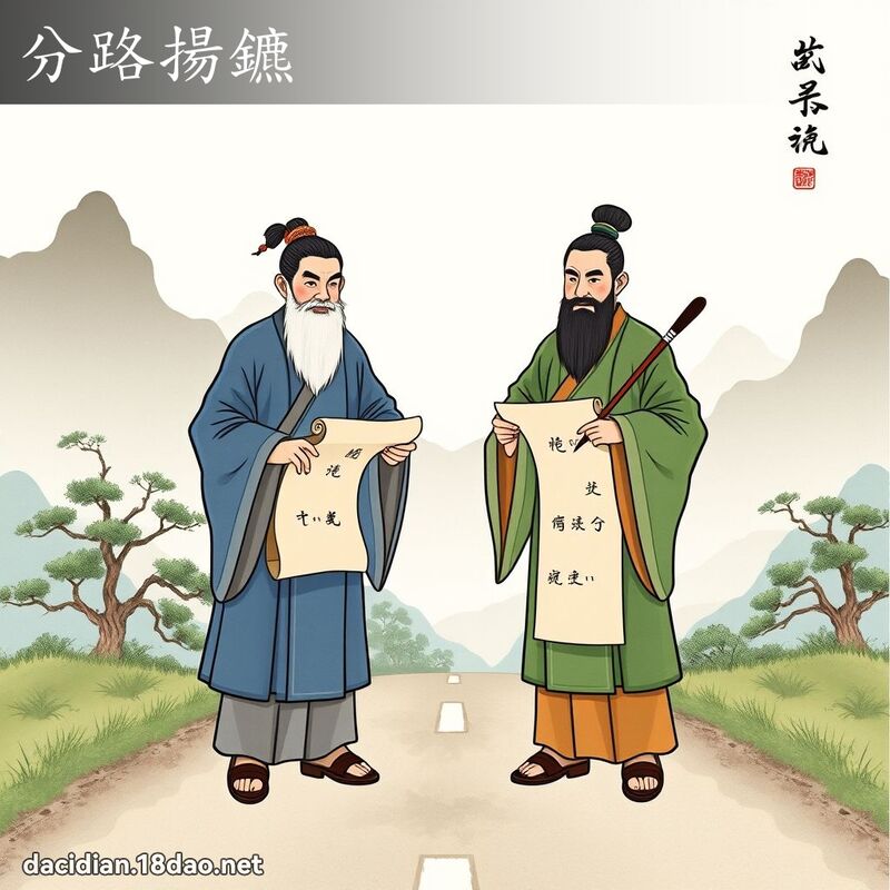 分路揚鑣 - 國語大辭典配圖
