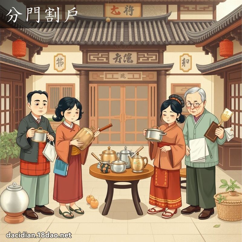 分門割戶 - 國語大辭典配圖