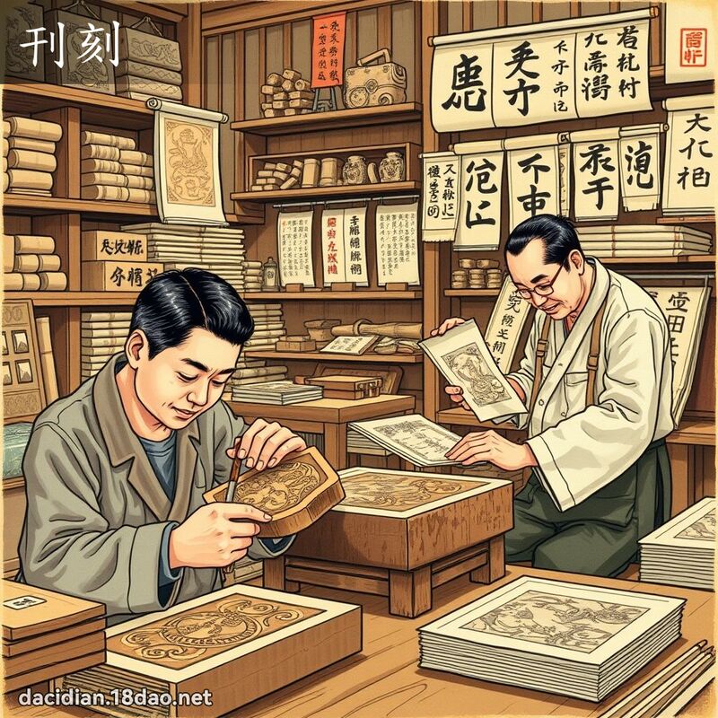 刊刻 - 國語大辭典配圖