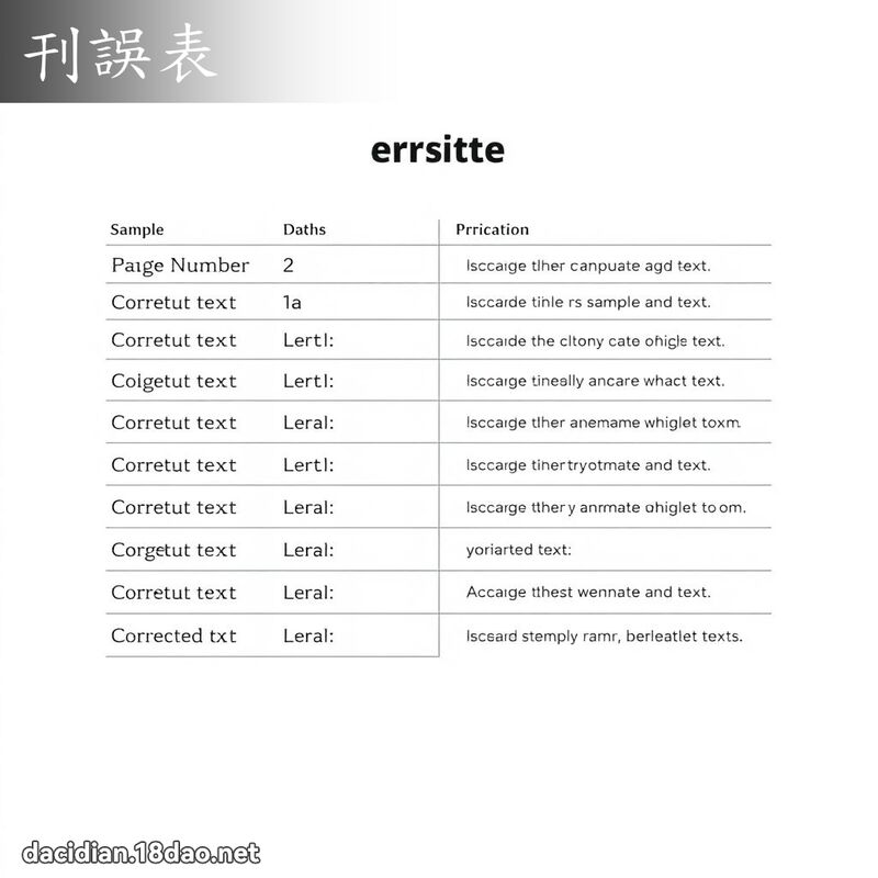 刊误表 - 国语大辞典配图