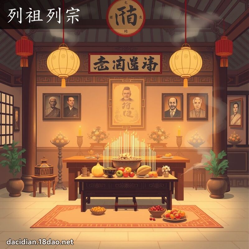 列祖列宗 - 国语大辞典配图