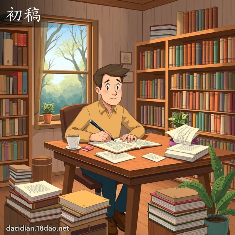 初稿 - 國語大辭典配圖