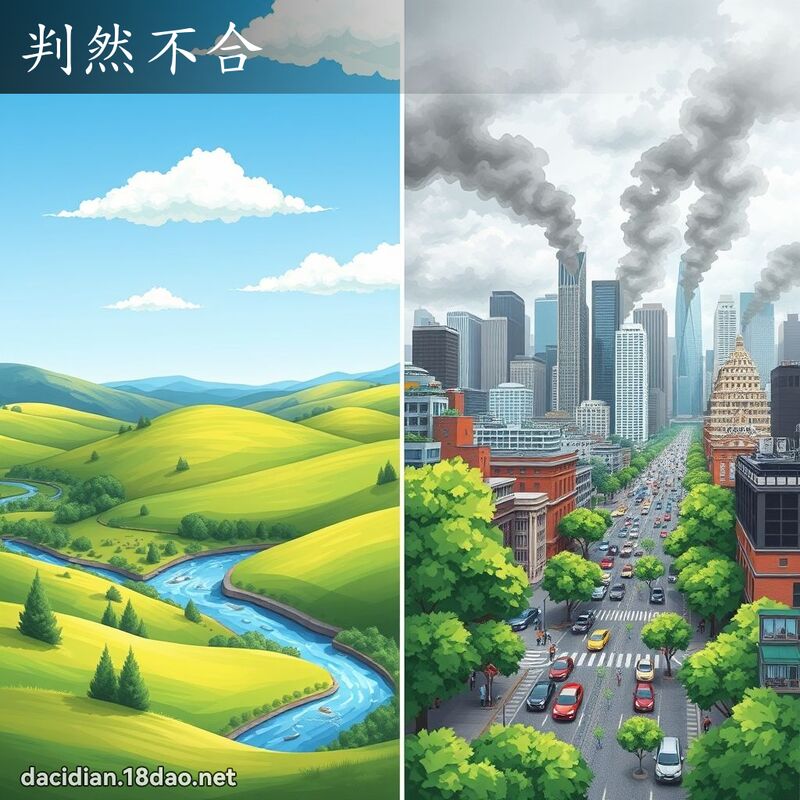 判然不合 - 国语大辞典配图
