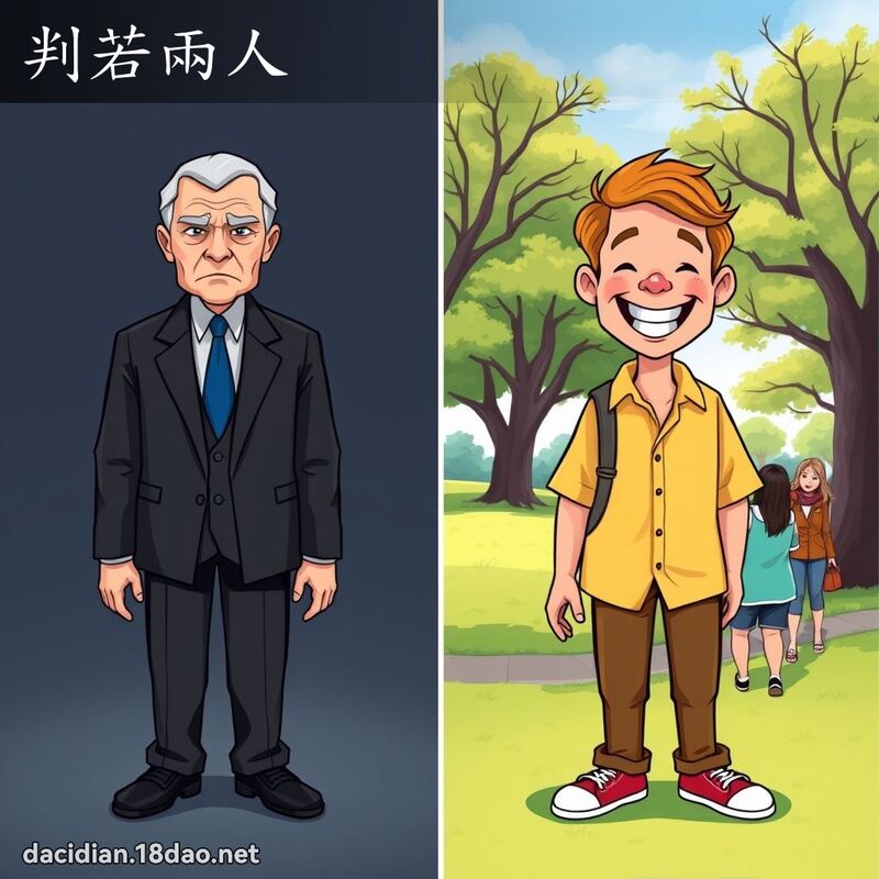 判若兩人 - 國語大辭典配圖