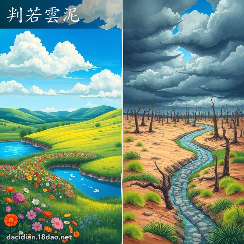 判若雲泥 - 國語大辭典配圖
