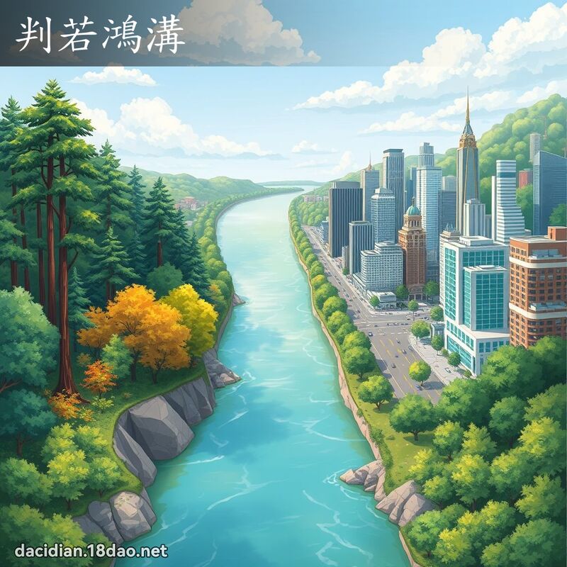 判若鴻溝 - 國語大辭典配圖