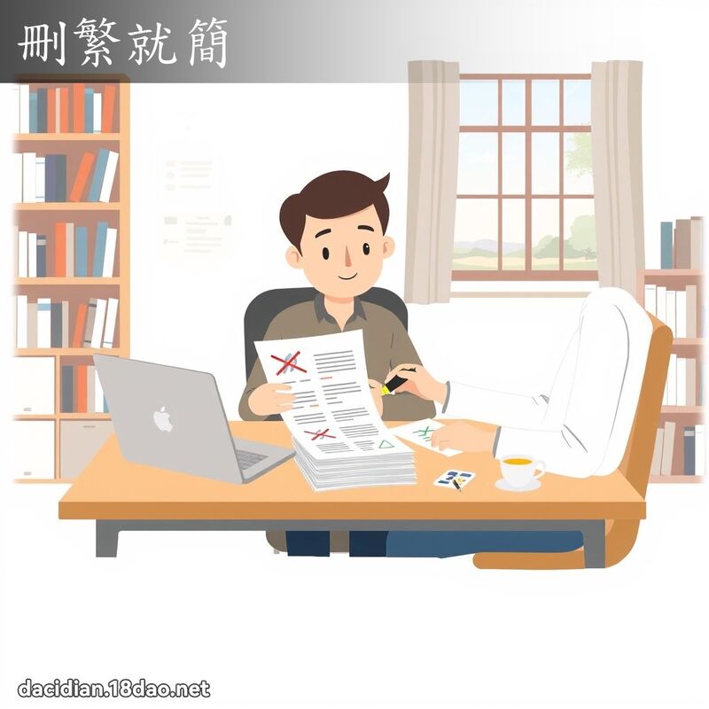刪繁就簡 - 國語大辭典配圖