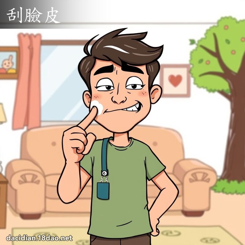 刮臉皮 - 國語大辭典配圖