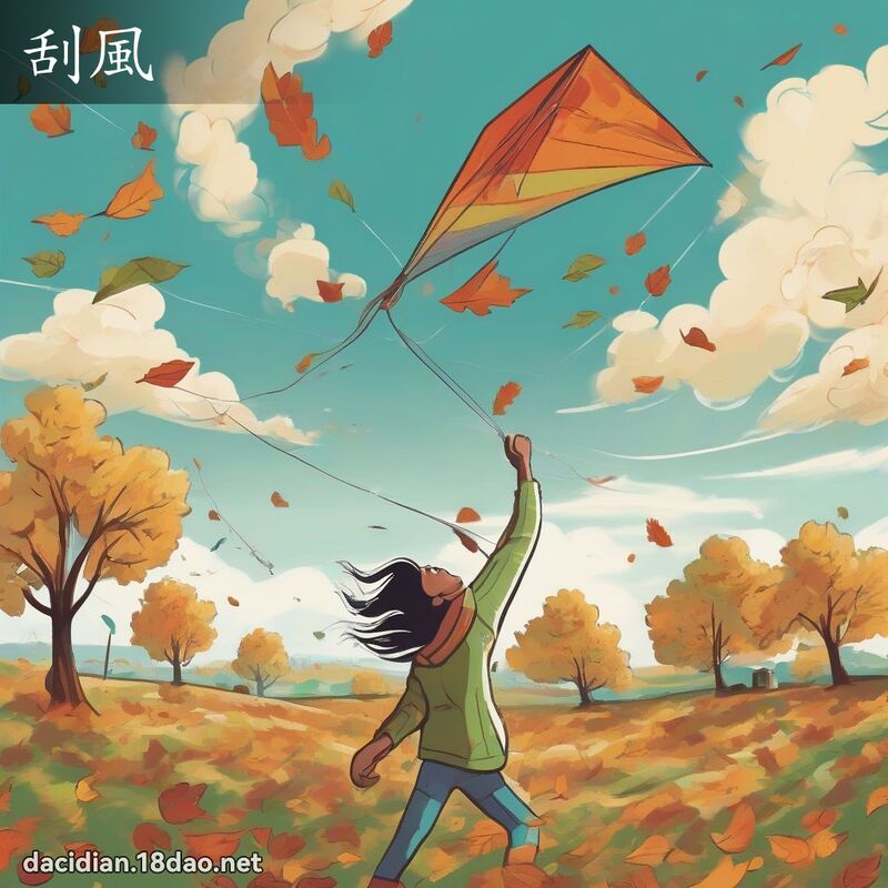 刮风 - 国语大辞典配图