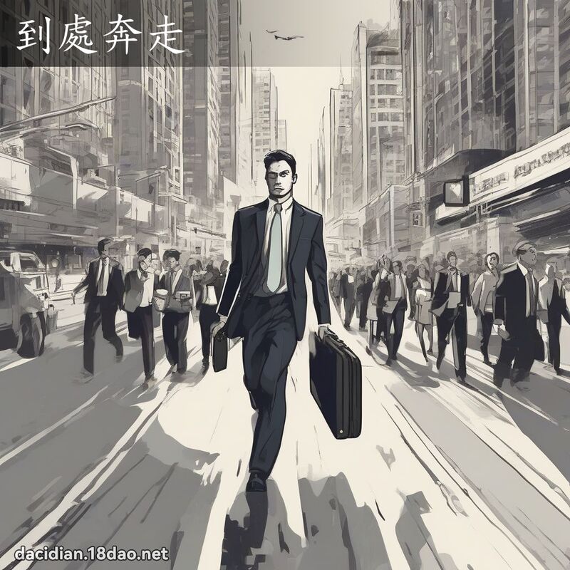 到處奔走 - 國語大辭典配圖