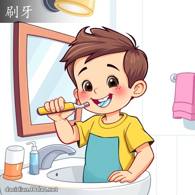 刷牙 - 國語大辭典配圖