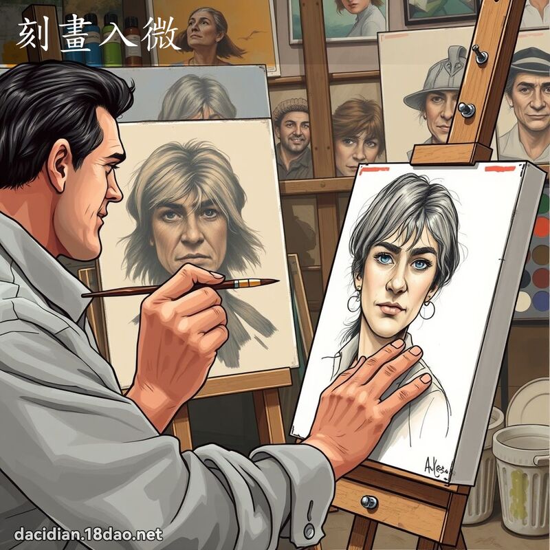 刻畫入微 - 國語大辭典配圖