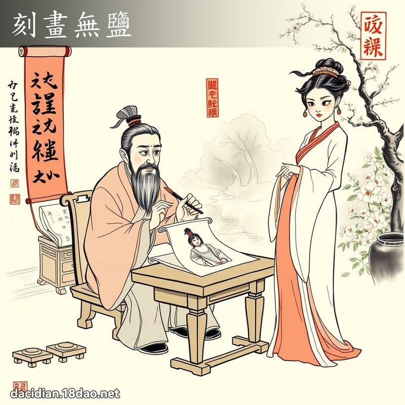 刻畫無鹽 - 國語大辭典配圖