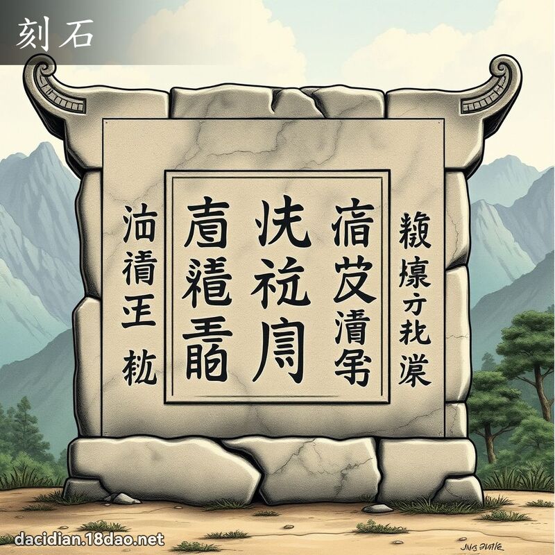 刻石 - 國語大辭典配圖