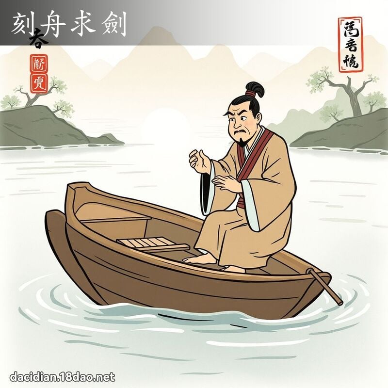 刻舟求劍 - 國語大辭典配圖