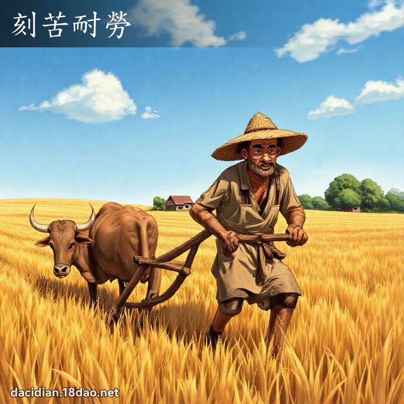 刻苦耐勞 - 國語大辭典配圖