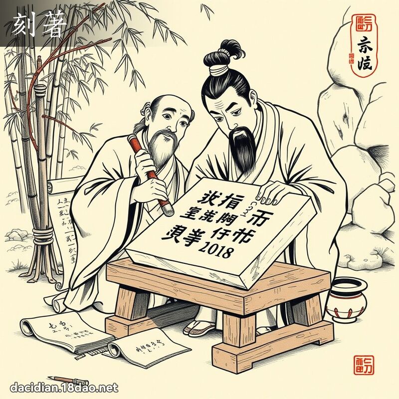刻著 - 国语大辞典配图