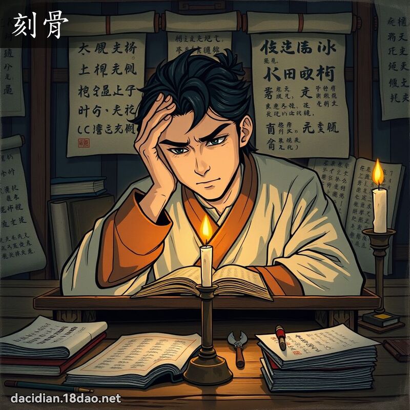 刻骨 - 國語大辭典配圖