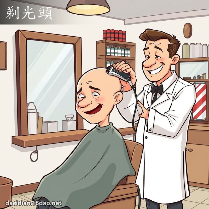 剃光头 - 国语大辞典配图