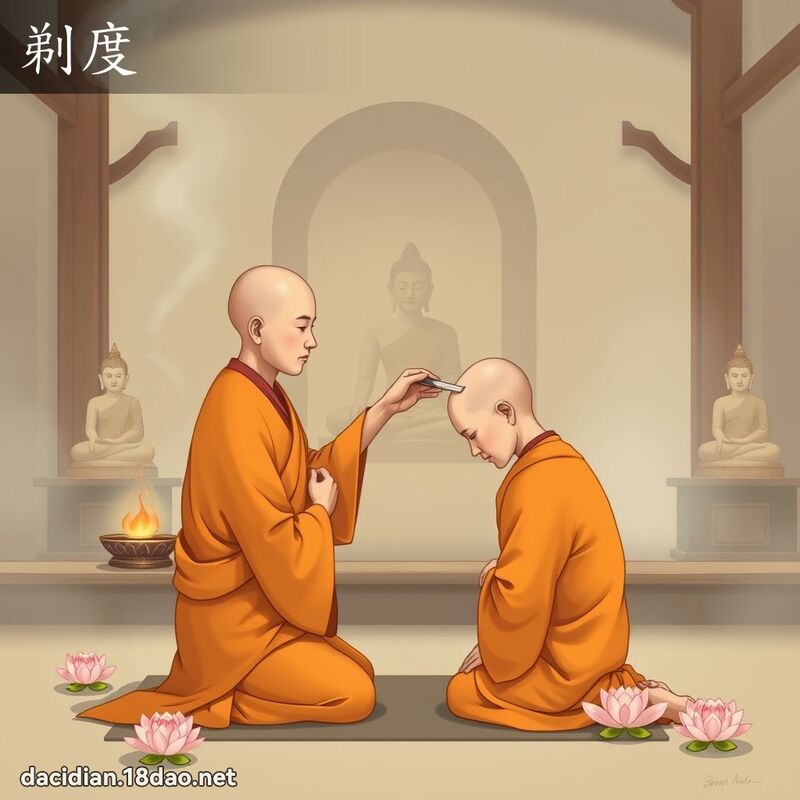 剃度 - 国语大辞典配图
