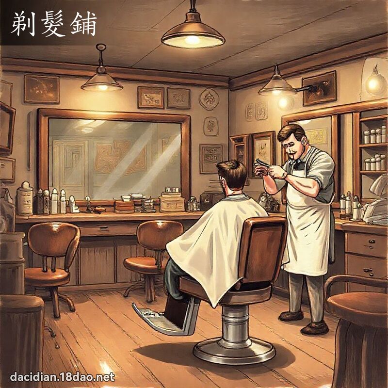 剃髮鋪 - 國語大辭典配圖